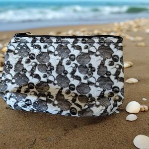 Elegant Seashell Patterned Cosmetic Bag
